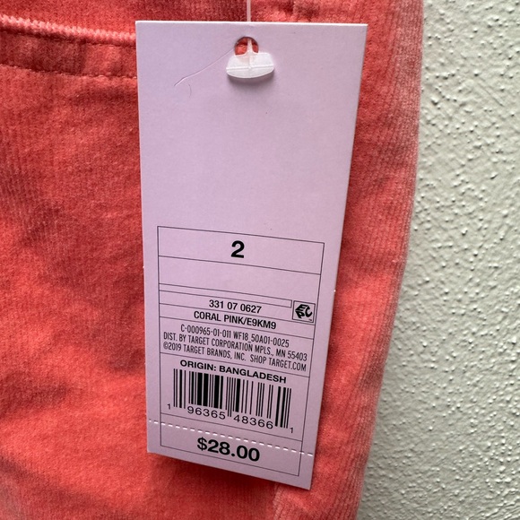 Women's Low-Rise Corduroy Flare Pants - Wild Fable - Coral Pink Size 2 - Picture 3 of 5